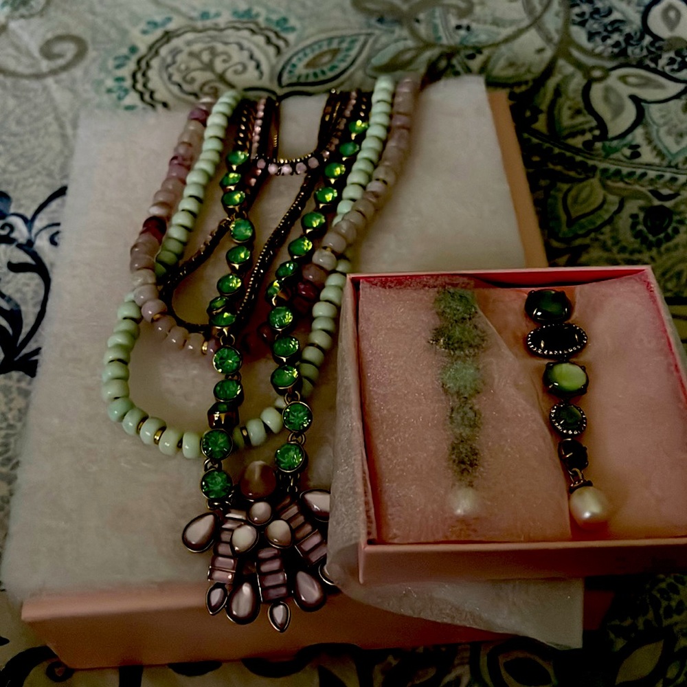 Beautiful Stella and Dot necklace and earring set. Never worn.